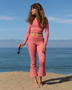 Bell Pant - Flamingo -Swim Supply Store Bell Flamingo Pink Textured Pattern Pants Apparel Clothing Sun Protective UV Protection 4