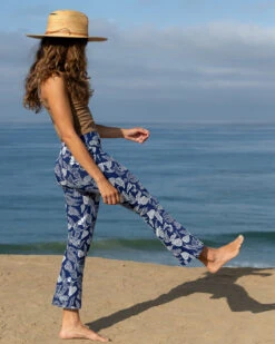 Bell Pant - Gaia 17 Bell Pant - Gaia -Swim Supply Store Bell Gaia Blue Floral Pattern Pants Apparel Clothing Sun Protective UV Protection 6