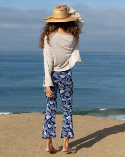 Bell Pant - Gaia 19 Bell Pant - Gaia -Swim Supply Store Bell Gaia Blue Floral Pattern Pants Apparel Clothing Sun Protective UV Protection 9