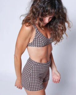 Bobby Shorts - Mustang -Swim Supply Store Bobby Mustang Brown Plaid Bikini Shorts Swim Suit 7