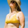 Bobby Bikini Top - Nectar -Swim Supply Store Bobby Nectar Yellow Textured Floral Pattern Bikini Top Swim Suit 1
