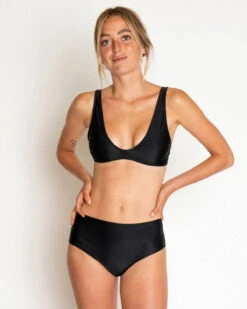 Brasilia High Waist Bikini Bottom - Black -Swim Supply Store Brasilia Black Bikini Swim Suit Sun Protection 14