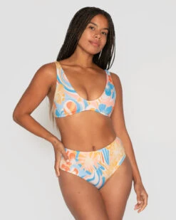 Brasilia Reversible Bikini Bottom - Ella -Swim Supply Store Brasilia Ella Multicolor Floral Pattern Reversible Bikini Swim Suit Sun Protection 14