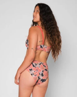 Brasilia Reversible Bikini Top - Mabel -Swim Supply Store Brasilia Mabel Multicolor Peach Floral Pattern Reversible Bikini Swim Suit Sun Protection 17