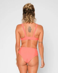 Brasilia Reversible Bikini Top - Mabel -Swim Supply Store Brasilia Mabel Multicolor Peach Floral Pattern Reversible Bikini Swim Suit Sun Protection 3