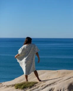 Brynne Dress - Nimbus -Swim Supply Store Brynne Nimbus White Blue Textured Changing Cape Towel Dress Poncho 2