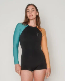 Dara Surf Suit - Juniper -Swim Supply Store Dara Juniper Black Blue Orange Long Sleeve Surf Suit UV Protection Swim Suit 1
