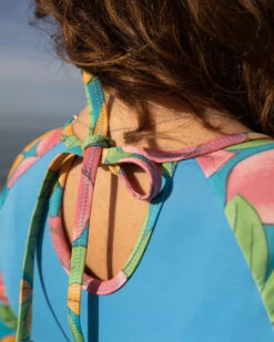 Dara Surf Suit - Luana (RC-Skin) -Swim Supply Store Dara Luana Blue Floral Pattern Long Sleeve Surf Suit UV Protection Swim Suit 4