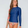 Doheny Rashguard - Genoa -Swim Supply Store Doheny Genoa Blue Multicolor Floral Pattern Rashguard Long Sleeve Sun Protection 12