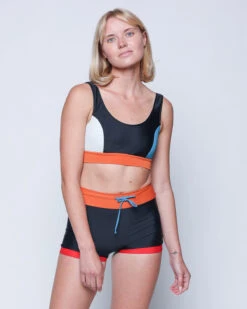 Emma Swim Short - Basilone -Swim Supply Store Emma Basilone Black Orange Red Blue Swim Suit Shorts Bottoms 4
