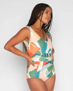 Frida One Piece - Brisa -Swim Supply Store Frida Brisa Multicolor Floral Pattern Swim Suit One Piece V Neck 6