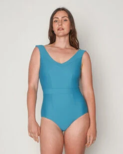Frida One Piece - Maui -Swim Supply Store Frida Maui Blue Swim Suit One Piece V Neck 3