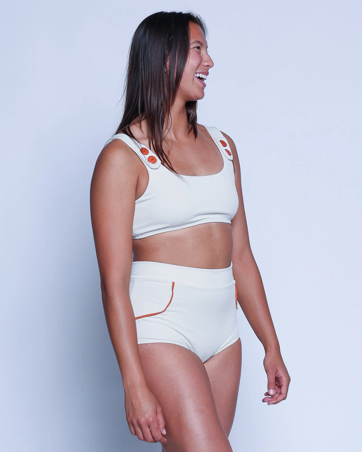 Georgia High Waist Bikini Bottom - Pebble 6 Georgia High Waist Bikini Bottom - Pebble - Image 4