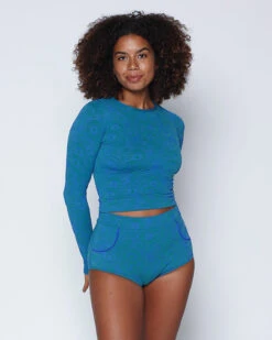 Palomar Crop Top Rashguard - Alga 17 Palomar Crop Top Rashguard - Alga -Swim Supply Store SEEA Palomar CropTopRashguard Alga 4X5 5