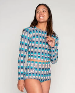 Palomar Crop Top Rashguard - Antibes -Swim Supply Store SEEA Palomar Rashguard Antibes 4X5 10