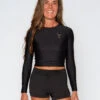 Palomar Crop Top Rashguard - Black -Swim Supply Store SEEA Palomar Rashguard Black 4X5 10