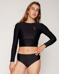 Palomar Crop Top Rashguard - Black 23 Palomar Crop Top Rashguard - Black -Swim Supply Store SEEA Palomar Rashguard Black 4X5 2