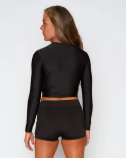 Palomar Crop Top Rashguard - Black 20 Palomar Crop Top Rashguard - Black -Swim Supply Store SEEA Palomar Rashguard Black 4X5 9