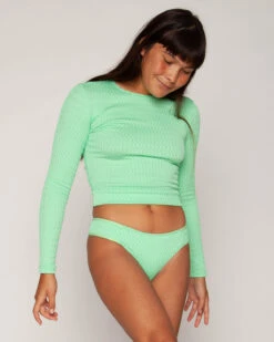 Palomar Crop Top Rashguard - Yerba -Swim Supply Store SEEA SP21 Palomar Yerba 2